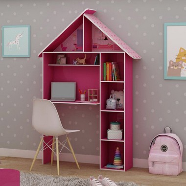 Escrivaninha Infantil Casinha Pink Plock