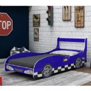 Cama de Solteiro Carro Rally cor Azul