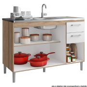 Balc�o Nogal sem Tampo para Pia 120