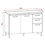Balc�o Nogal sem Tampo para Pia 120