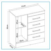 C�moda Montevideu 4 Gavetas Flex Bicolor