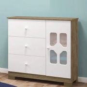 C�moda New Cristal 3 Gavetas 1 Porta