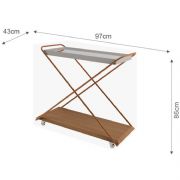 Carrinho Aparador max com Metal Cobre NV