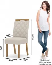 Conjunto cadeira bella c/2 unid nature/linho