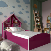 cama casinha 90cm pink ploc