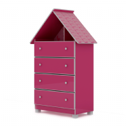 C�moda Casinha 4 Gavetas com P�s