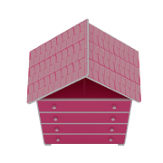 C�moda Casinha 4 Gavetas com P�s