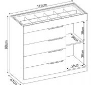 C�moda com porta joia lume