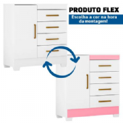 C�moda Montevideu 4 Gavetas Flex Bicolor