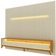 Painel 275 e Rack 260 Nobre Requin com P�s Madeira