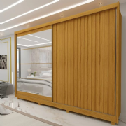 Guarda Roupa Apolo Ripado 2pt Ripado com Espelho e P�s