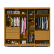 Guarda Roupa Apolo Ripado 2pt Ripado com Espelho e P�s