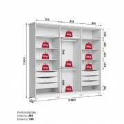 guarda roupa americano prime 6pts