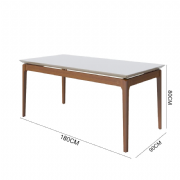 mesa wind 1.8 c/ vidro retangular