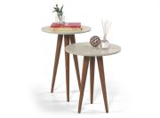 Conjunto 2 mesas canto Lat Slim OFF WHITE