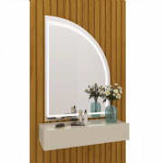 Penteadeira Realeza Ripado com Espelho e com Led