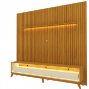 Painel 275 e Rack 260 Nobre Requin com P�s Madeira