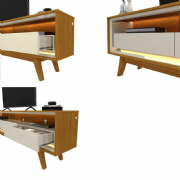 Painel 275 e Rack 260 Nobre Requin com P�s Madeira