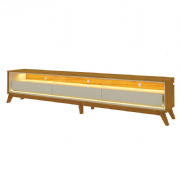 Painel 275 e Rack 260 Nobre Requin com P�s Madeira