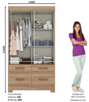 Guarda roupa 2pts deslz 4gav