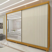 Guarda Roupa Apolo Ripado 2pt Ripado com Espelho e P�s